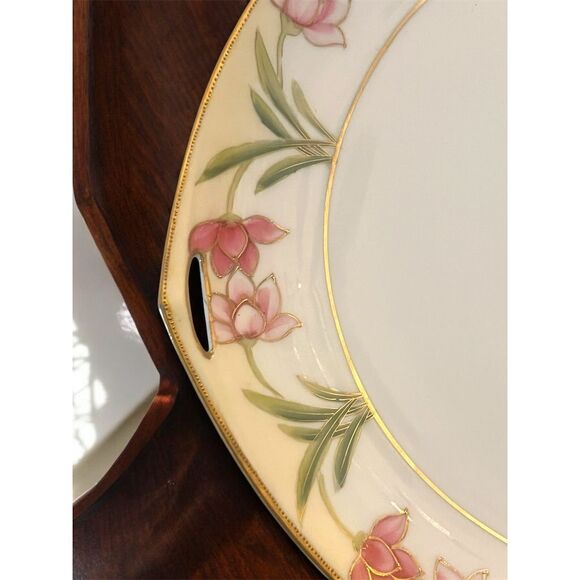 Vintage Noritake Nippon Hand-Painted Floral Serving Plate 1900-1940 Rare Pretty - Picture 3 of 6